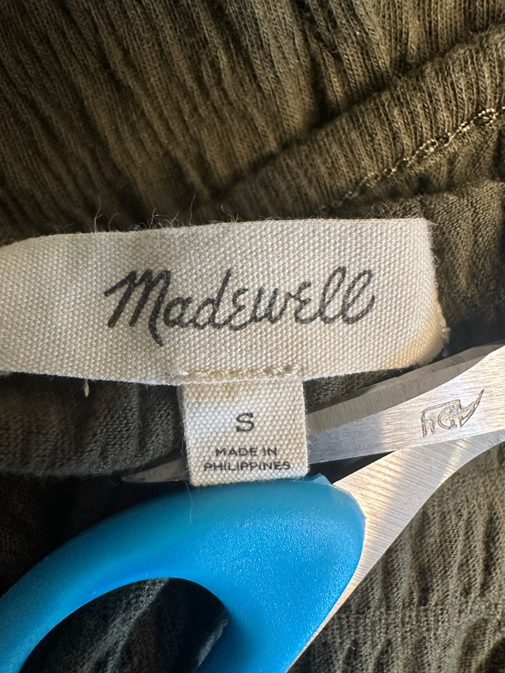 Madewell Olive Green Textured Dress - Picture 6 of 7